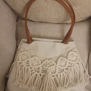 Women's macrame handbag made from cotton