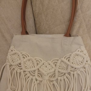 Women's macrame handbag made from cotton