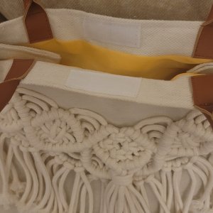 Women's macrame handbag made from cotton