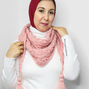 Pink hand knitted Shawl