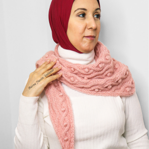 Pink hand knitted Shawl