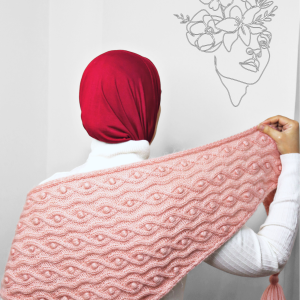 Pink hand knitted Shawl