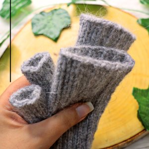 Gray winter gloves