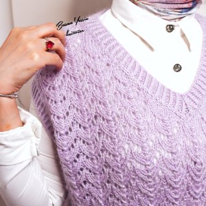 Lavender knitted winter vest