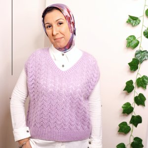 Lavender knitted winter vest