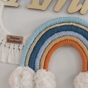 Macrame cloud hanging with name for decoration