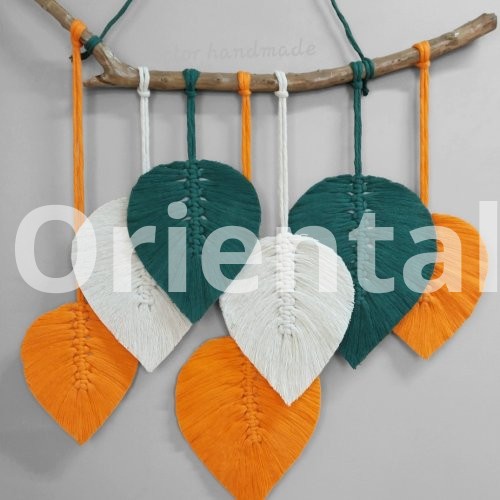 Hanging leaves with macrame art