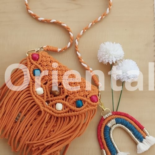 Macrame cross bag for kids