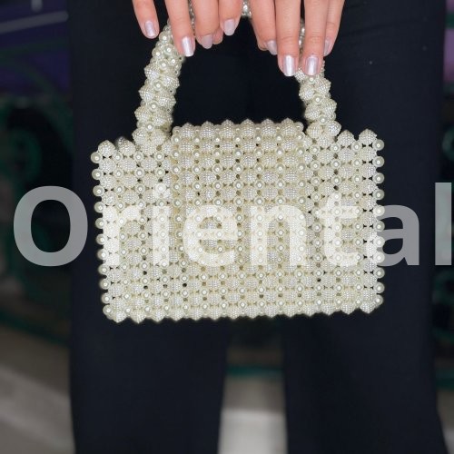 Beaded off white loly bag