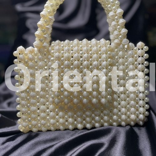 Beaded off white loly bag