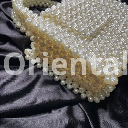 Beaded off white loly bag