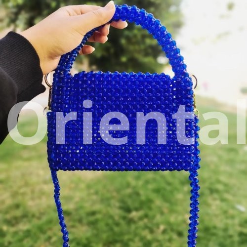 Blue crystal handbag and crossbody bag