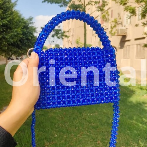 Blue crystal handbag and crossbody bag