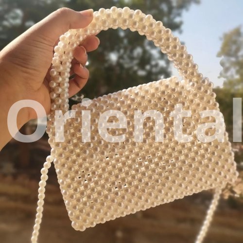 plastic pearl beads handbag