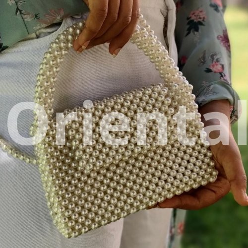 plastic pearl beads handbag