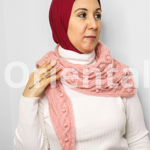 Pink hand knitted Shawl