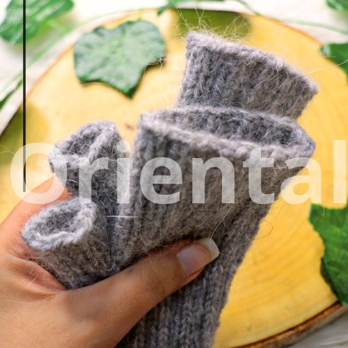 Gray winter gloves