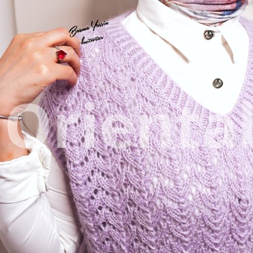 Lavender knitted winter vest