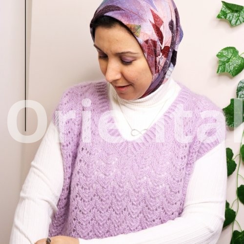 Lavender knitted winter vest