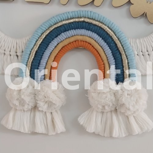 Macrame cloud hanging with name for decoration