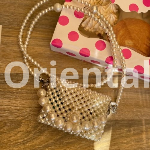 beaded off white small loly bag