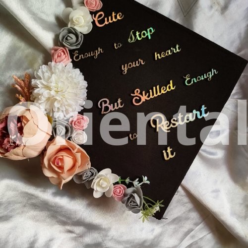 Satin graduation cap with name