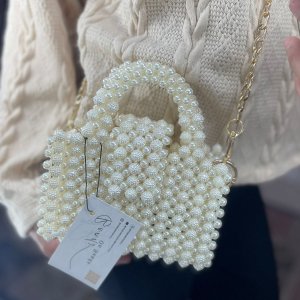 mixed pearls beaded bag