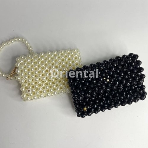 Women's black beaded wallet