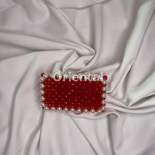 Mini beaded red Cardholder