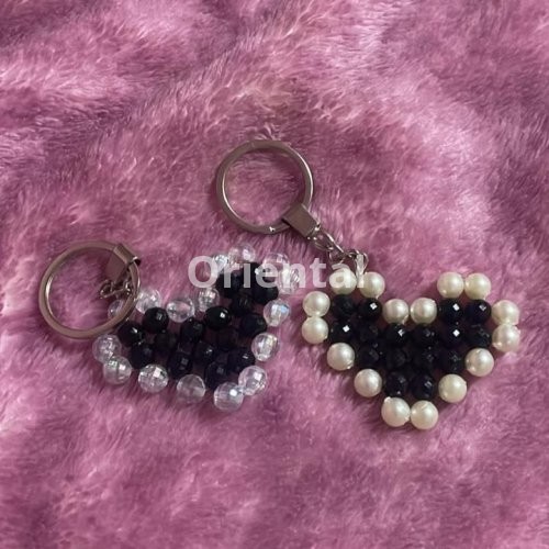 HEART BEADED KEYCHAIN